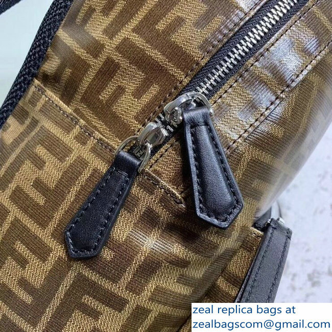 Fendi Stamp Patch FF Glazed Fabric Large Backpack Bag 2018