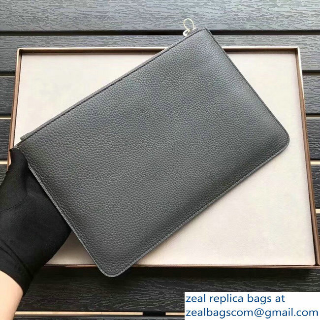 Fendi Stamp Patcho Slim Zipped Pochette Pouch Clutch Bag Gray 2018 - Click Image to Close