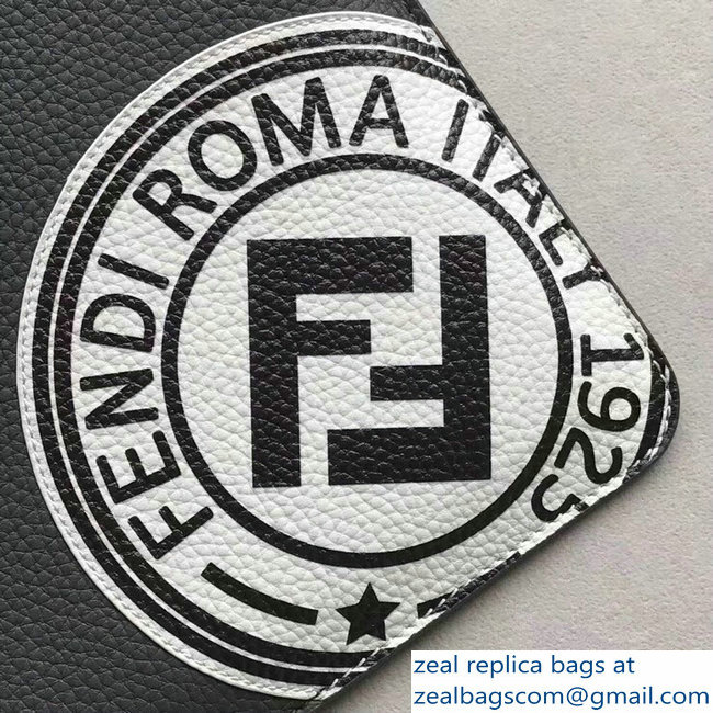 Fendi Stamp Patcho Slim Zipped Pochette Pouch Clutch Bag Gray 2018 - Click Image to Close