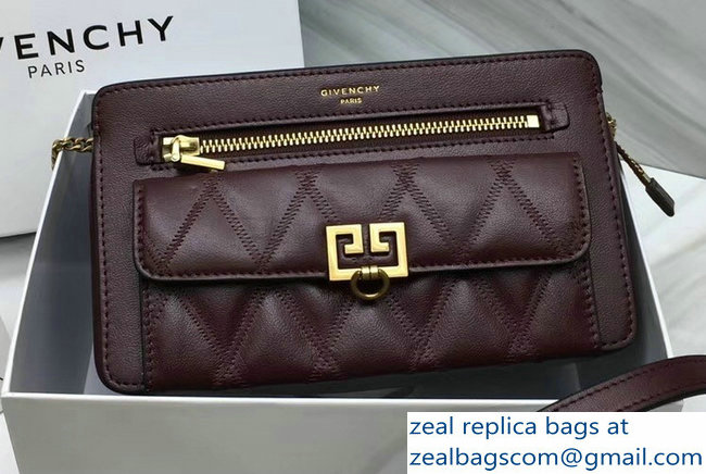 Givenchy Pocket Bag Burgundy In Diamond Quilted Leather 2018