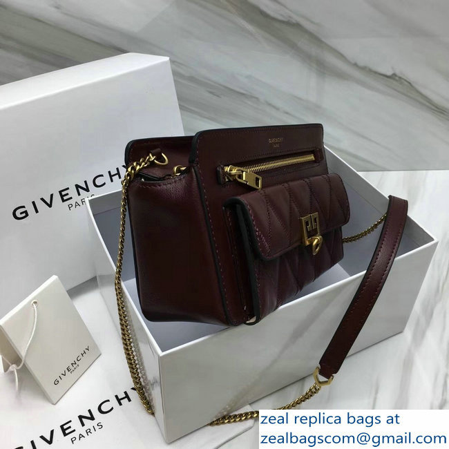 Givenchy Pocket Bag Burgundy In Diamond Quilted Leather 2018