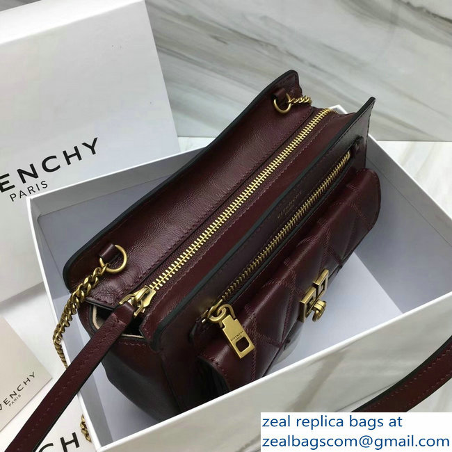 Givenchy Pocket Bag Burgundy In Diamond Quilted Leather 2018