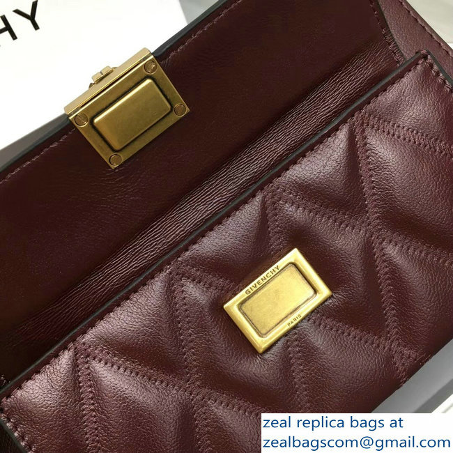 Givenchy Pocket Bag Burgundy In Diamond Quilted Leather 2018