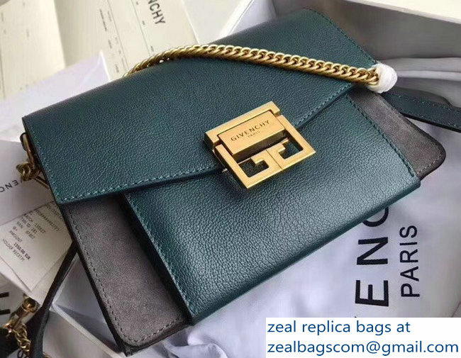 Givenchy Small GV3 Bag In Leather And Suede Green 2018