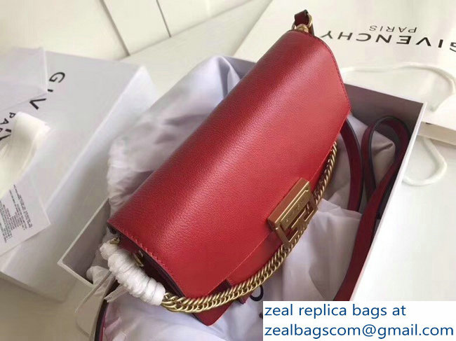 Givenchy Small GV3 Bag In Leather And Suede Red 2018 - Click Image to Close