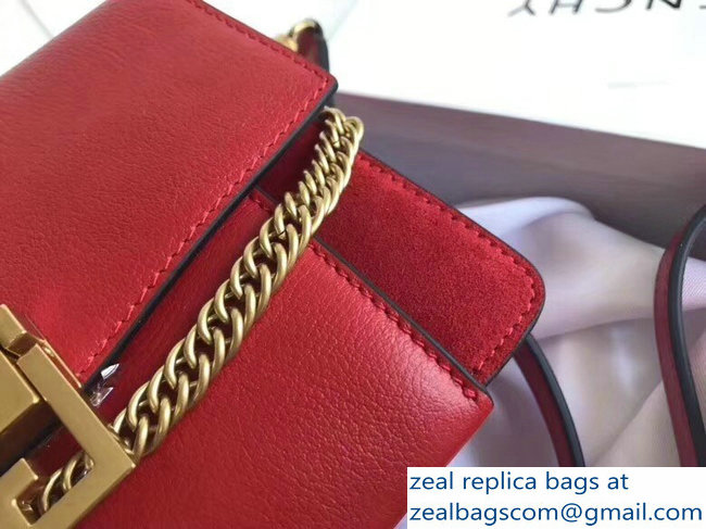 Givenchy Small GV3 Bag In Leather And Suede Red 2018