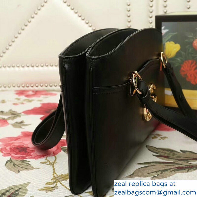 Gucci Arli Leather Large Top Handle Bag 550130 Black 2018
