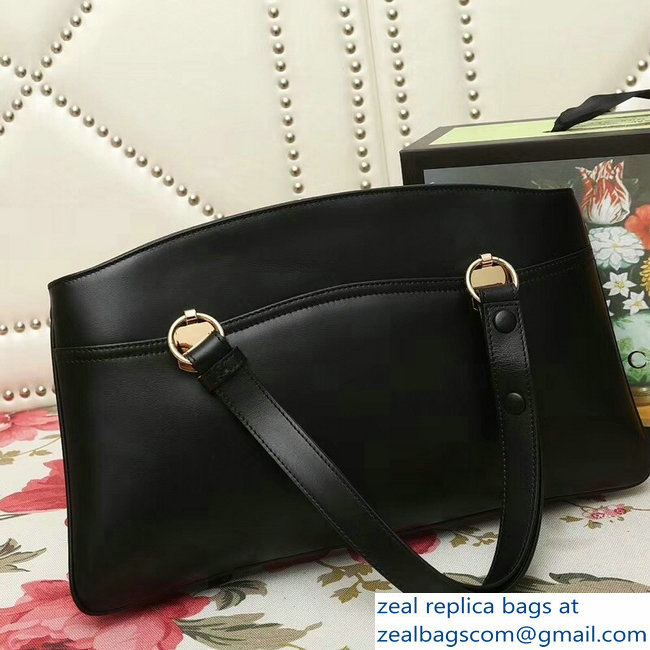 Gucci Arli Leather Large Top Handle Bag 550130 Black 2018