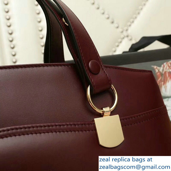 Gucci Arli Leather Large Top Handle Bag 550130 Burgundy 2018 - Click Image to Close