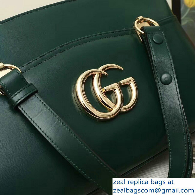 Gucci Arli Leather Large Top Handle Bag 550130 Green 2018