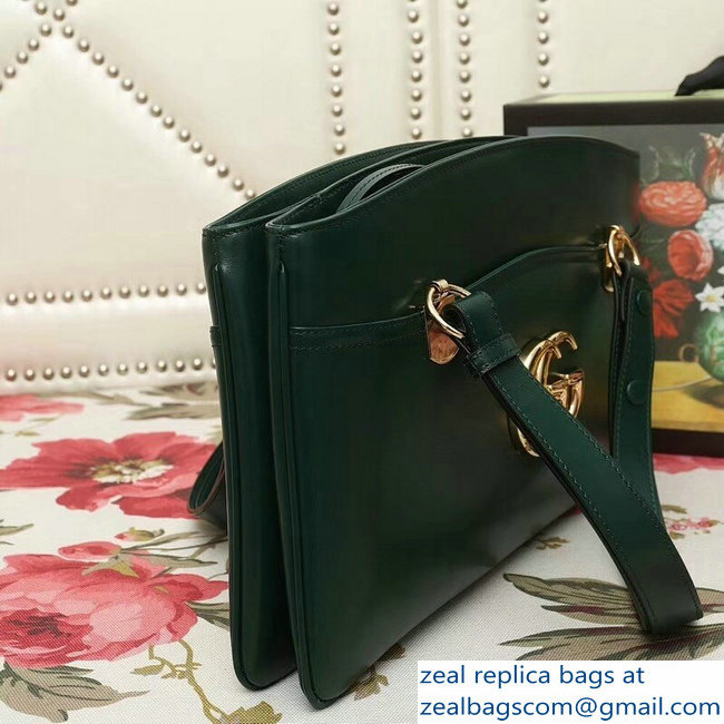 Gucci Arli Leather Large Top Handle Bag 550130 Green 2018