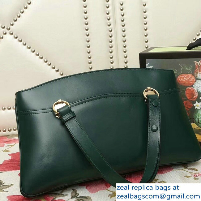 Gucci Arli Leather Large Top Handle Bag 550130 Green 2018