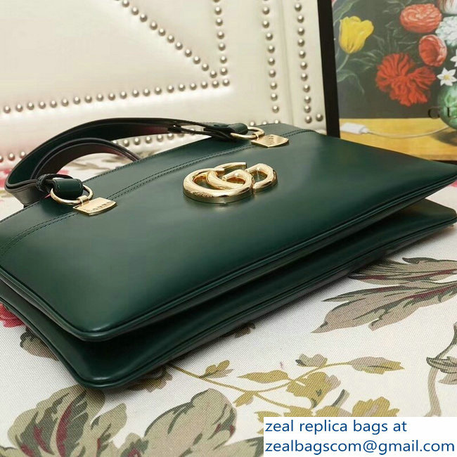 Gucci Arli Leather Large Top Handle Bag 550130 Green 2018