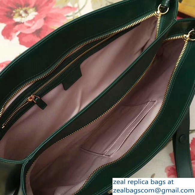 Gucci Arli Leather Large Top Handle Bag 550130 Green 2018