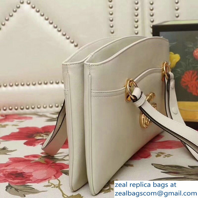 Gucci Arli Leather Large Top Handle Bag 550130 White 2018