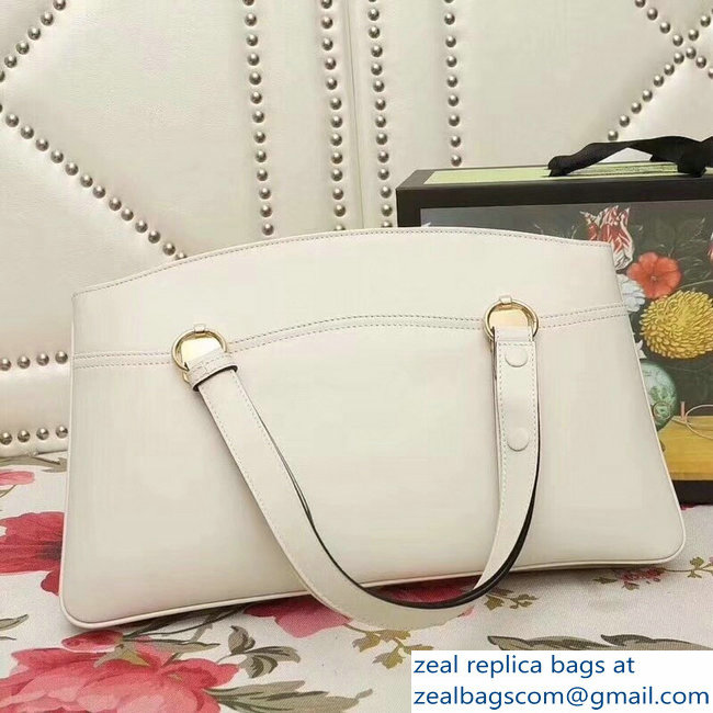 Gucci Arli Leather Large Top Handle Bag 550130 White 2018