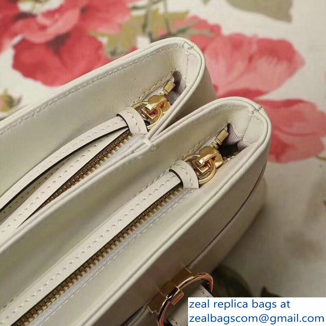 Gucci Arli Leather Large Top Handle Bag 550130 White 2018