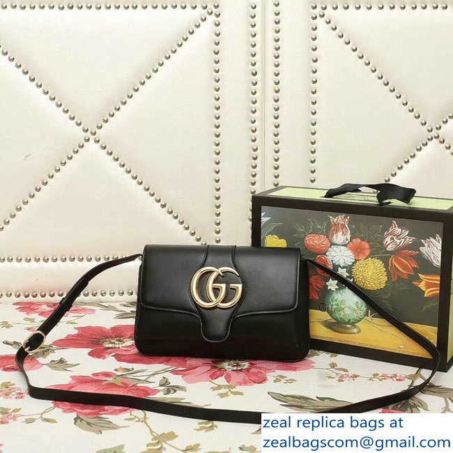 Gucci Arli Leather Small Shoulder Bag 550129 Black 2018