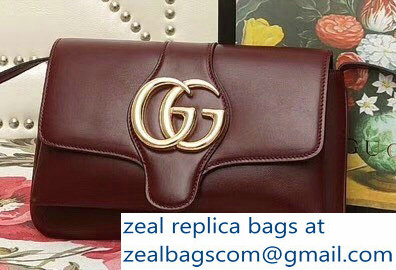 Gucci Arli Leather Small Shoulder Bag 550129 Burgundy 2018 - Click Image to Close