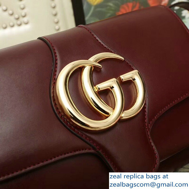 Gucci Arli Leather Small Shoulder Bag 550129 Burgundy 2018 - Click Image to Close