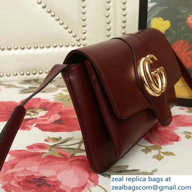 Gucci Arli Leather Small Shoulder Bag 550129 Burgundy 2018 - Click Image to Close
