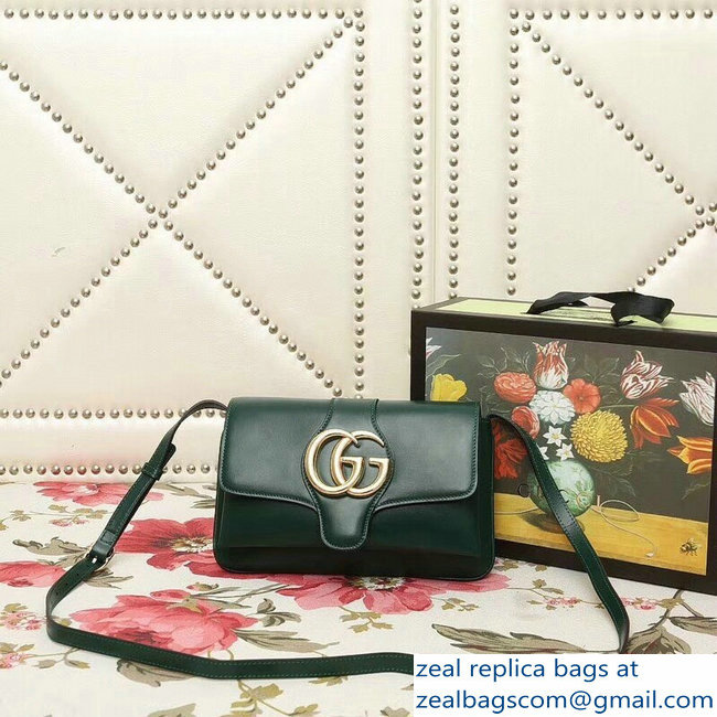 Gucci Arli Leather Small Shoulder Bag 550129 Green 2018 - Click Image to Close