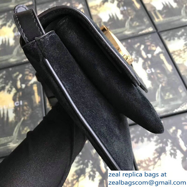 Gucci Arli Leather Small Shoulder Bag 550129 Suede Black 2018