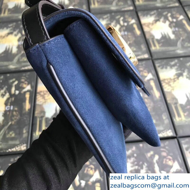 Gucci Arli Leather Small Shoulder Bag 550129 Suede Blue 2018 - Click Image to Close