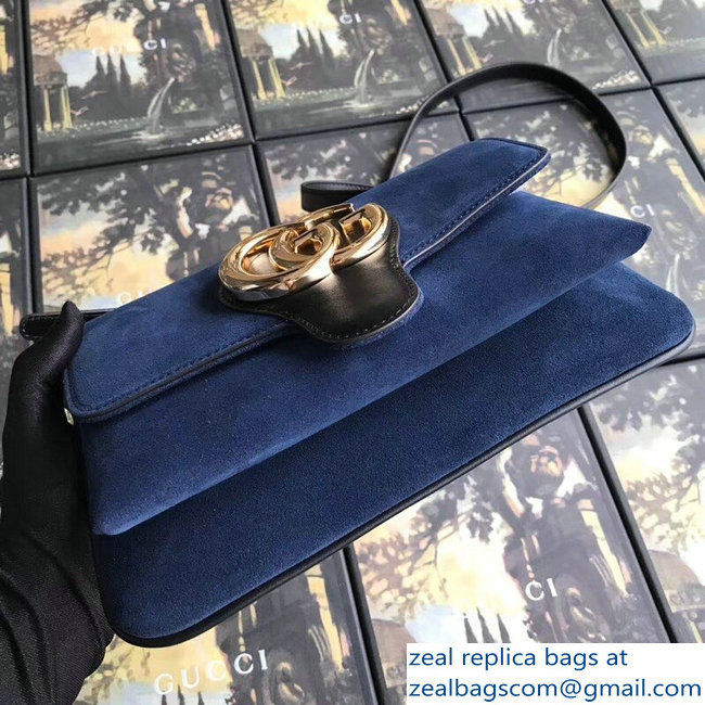 Gucci Arli Leather Small Shoulder Bag 550129 Suede Blue 2018