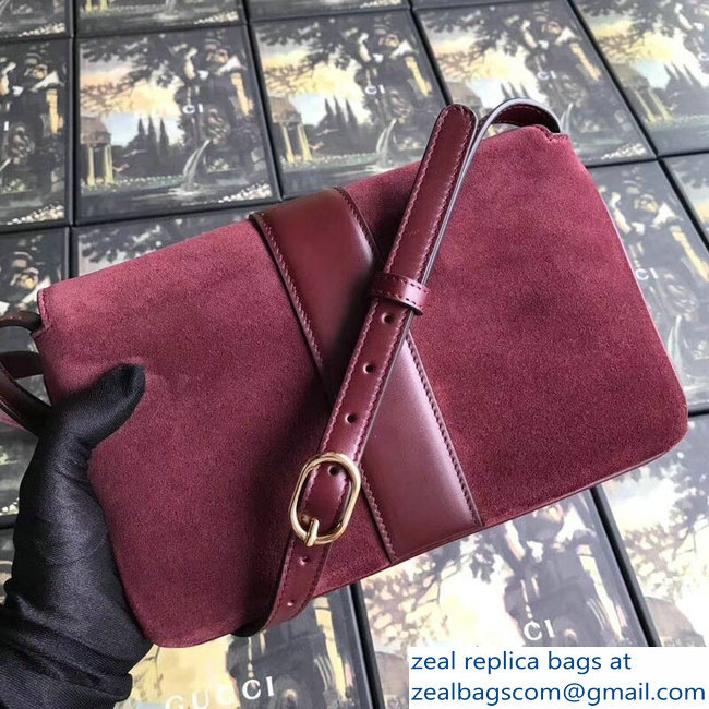 Gucci Arli Leather Small Shoulder Bag 550129 Suede Date Red 2018 - Click Image to Close