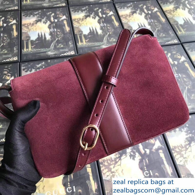 Gucci Arli Leather Small Shoulder Bag 550129 Suede Date Red 2018