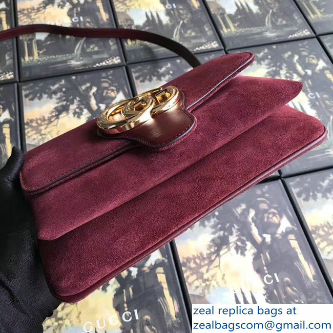 Gucci Arli Leather Small Shoulder Bag 550129 Suede Date Red 2018