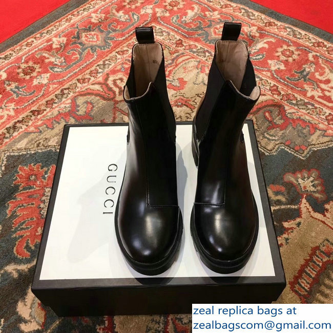 Gucci Black Leather Ankle Boots With Belt 2018