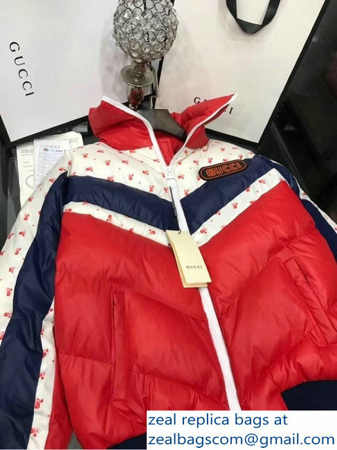 Gucci Chevron Quilted Nylon Jacket With Gucci Patch 2018