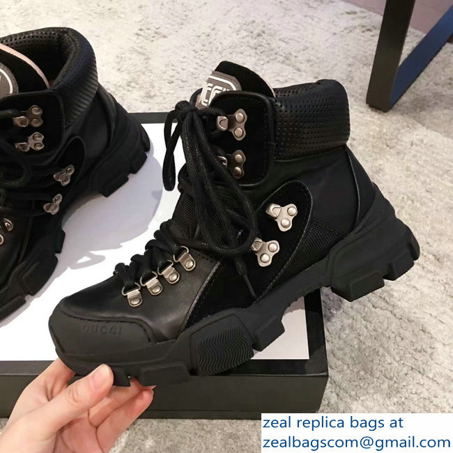 Gucci Flashtrek High-Top Lovers Sneakers Black 2018