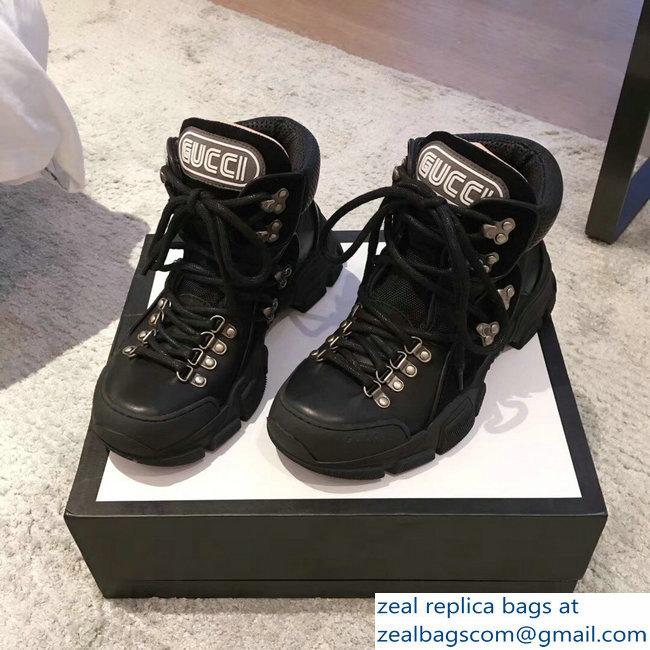 Gucci Flashtrek High-Top Lovers Sneakers Black 2018