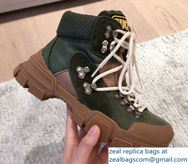 Gucci Flashtrek High-Top Lovers Sneakers Green 2018 - Click Image to Close