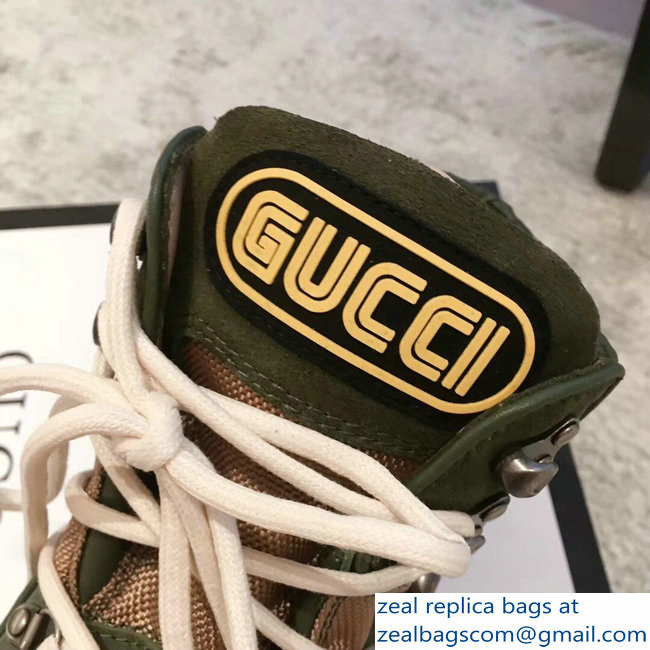 Gucci Flashtrek High-Top Lovers Sneakers Green 2018 - Click Image to Close