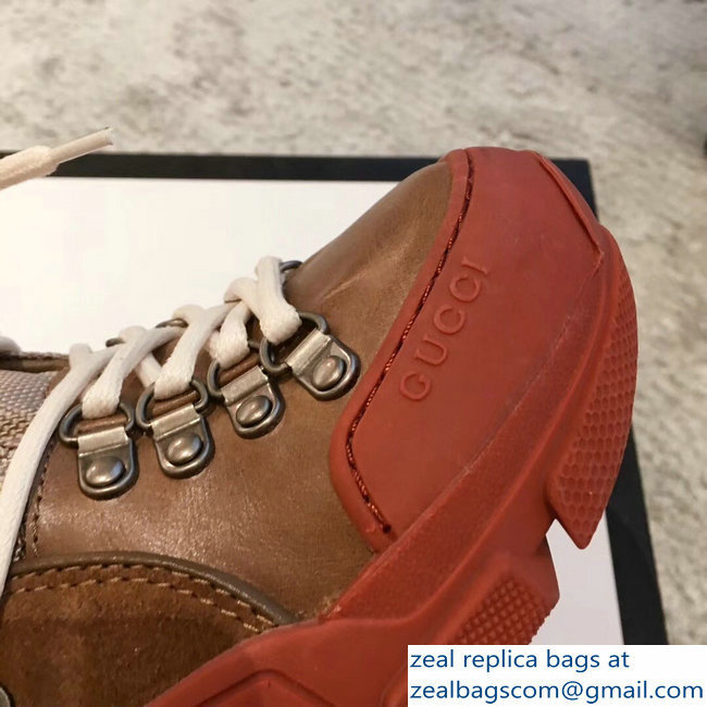 Gucci Flashtrek Lovers Sneakers Brown 2018 - Click Image to Close