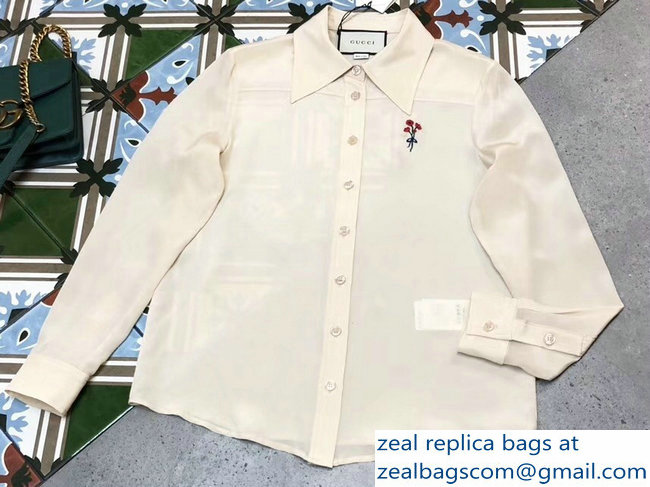 Gucci Flower Shirt Creamy 2018 - Click Image to Close