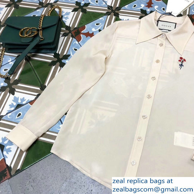 Gucci Flower Shirt Creamy 2018 - Click Image to Close