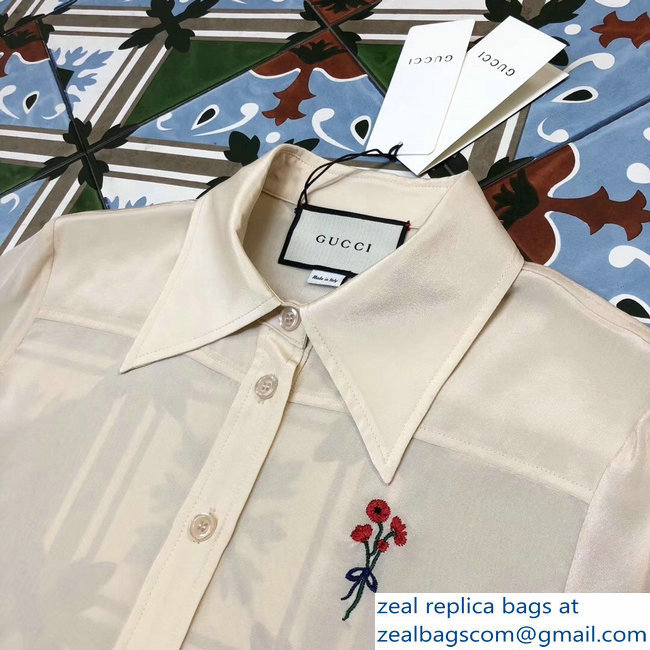 Gucci Flower Shirt Creamy 2018 - Click Image to Close
