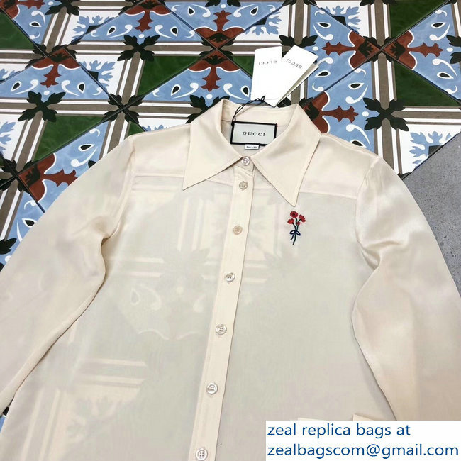 Gucci Flower Shirt Creamy 2018 - Click Image to Close