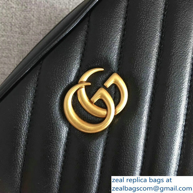 Gucci GG Marmont MatelasseRectangular Shape Mini Chain Shoulder Bag 550155 Black 2018