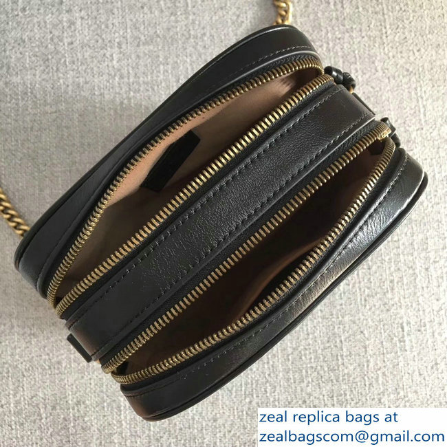 Gucci GG Marmont MatelasseRectangular Shape Mini Chain Shoulder Bag 550155 Black 2018 - Click Image to Close