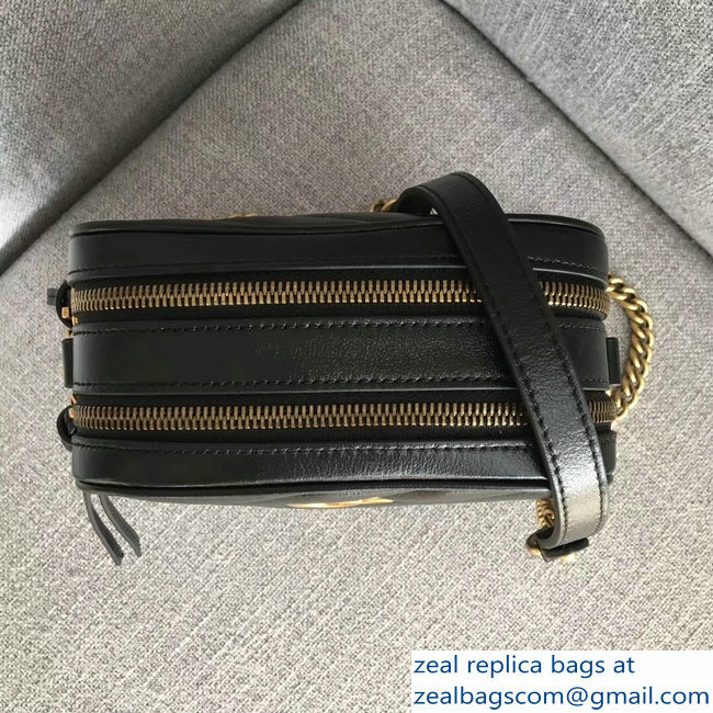 Gucci GG Marmont MatelasseRectangular Shape Mini Chain Shoulder Bag 550155 Black 2018 - Click Image to Close