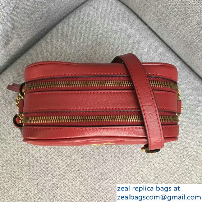 Gucci GG Marmont MatelasseRectangular Shape Mini Chain Shoulder Bag 550155 Red 2018 - Click Image to Close