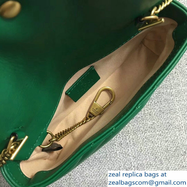 Gucci GG Marmont Matelasse Chevron Super Mini Chain Shoulder Bag 476433 Green