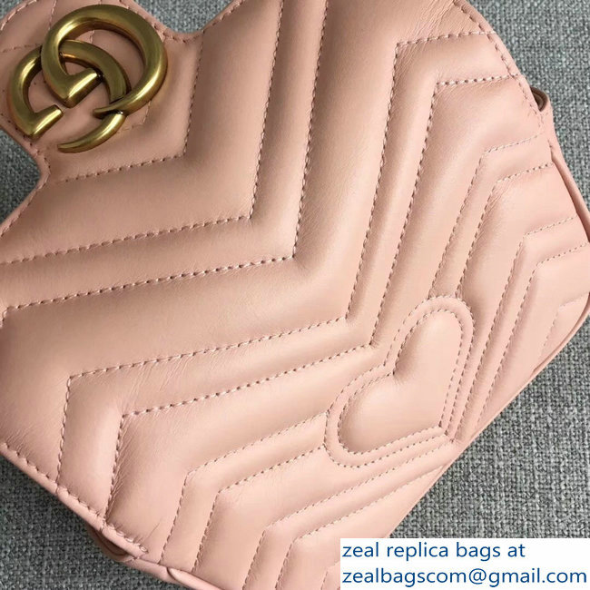 Gucci GG Marmont Matelasse Chevron Super Mini Chain Shoulder Bag 476433 Nude Pink - Click Image to Close