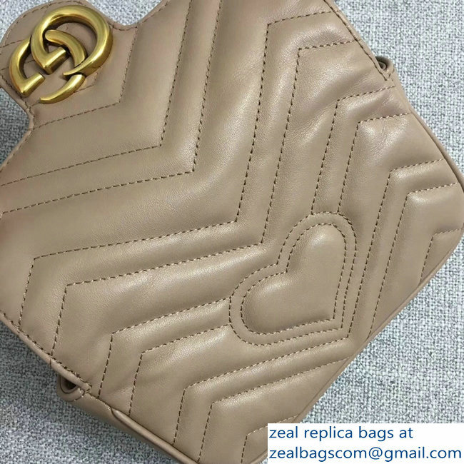 Gucci GG Marmont Matelasse Chevron Super Mini Chain Shoulder Bag 476433 Nude